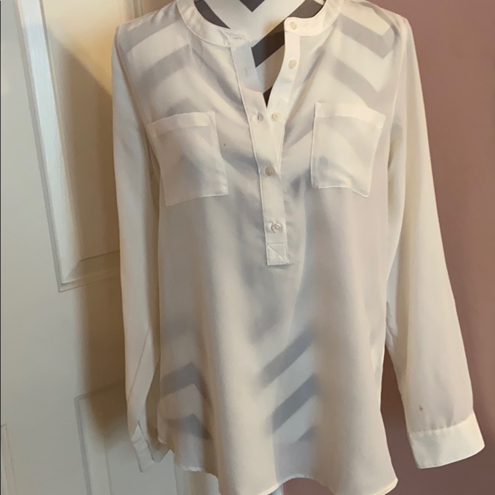 Old Navy white sheer blouse